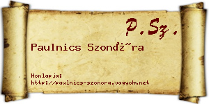 Paulnics Szonóra névjegykártya